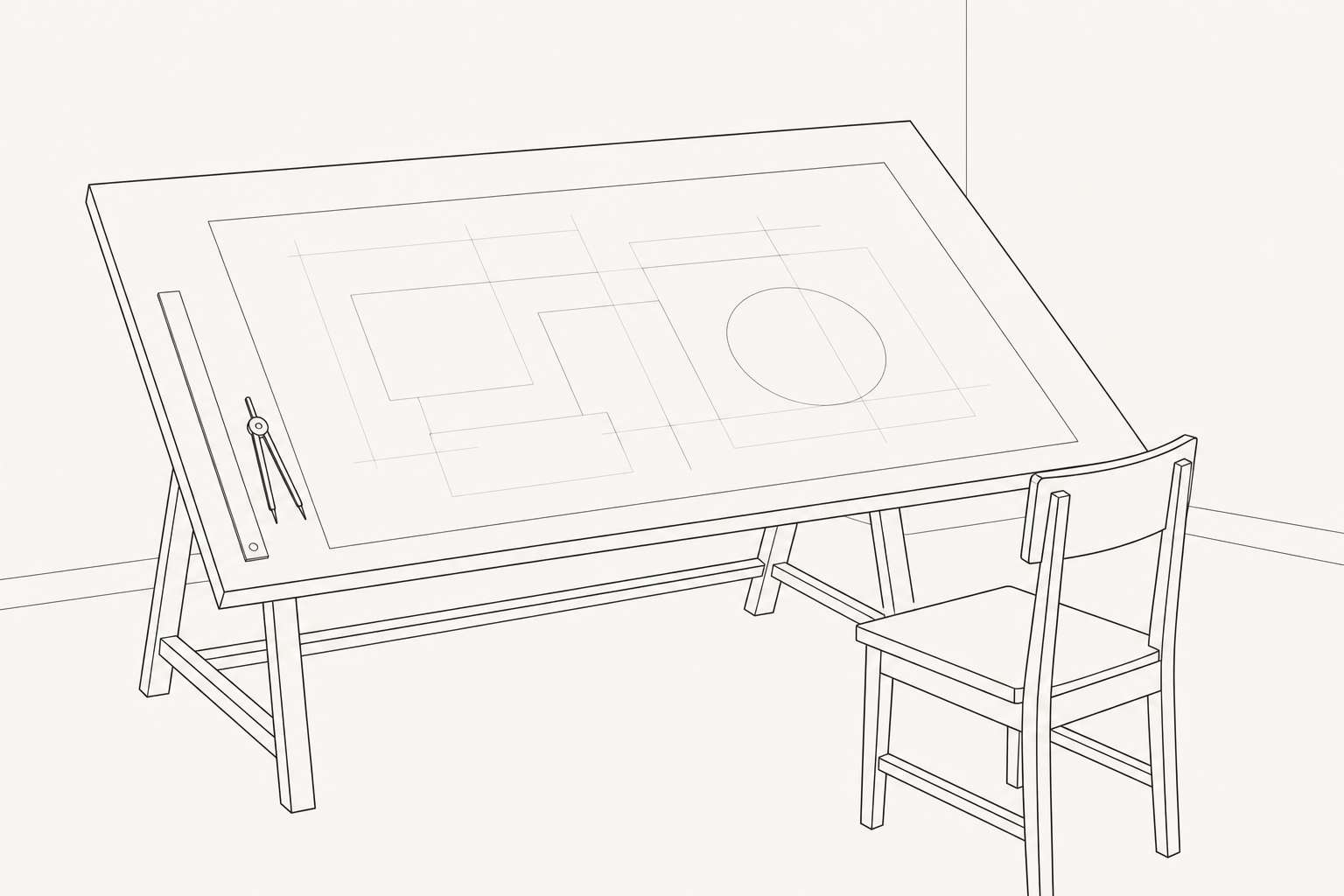Open on the drafting table. Pull up a chair.